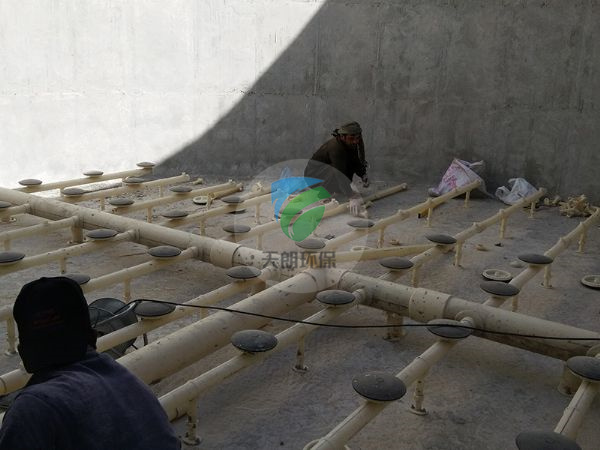 巴基斯坦市政生活污水曝气系统安装现场