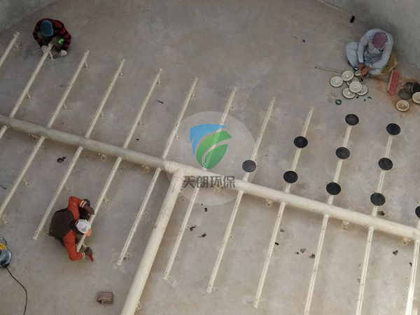 巴基斯坦市政生活污水曝气系统安装现场